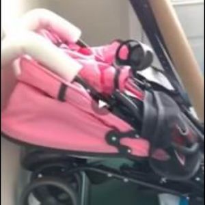 A double stroller for girls
